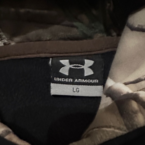 Under Armour Mens Hoodie Realtree Camo Logo Pullover Sweatshirt Black Size L - Picture 5 of 7